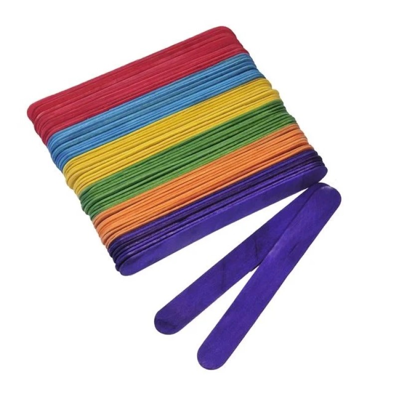 Betisoare de Constructie Colorate De Inghetata 15cm 60buc