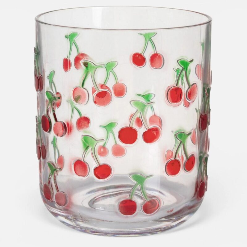 Pahar din Plastic Transparent cu Cirese 400ml 8.5x10cm