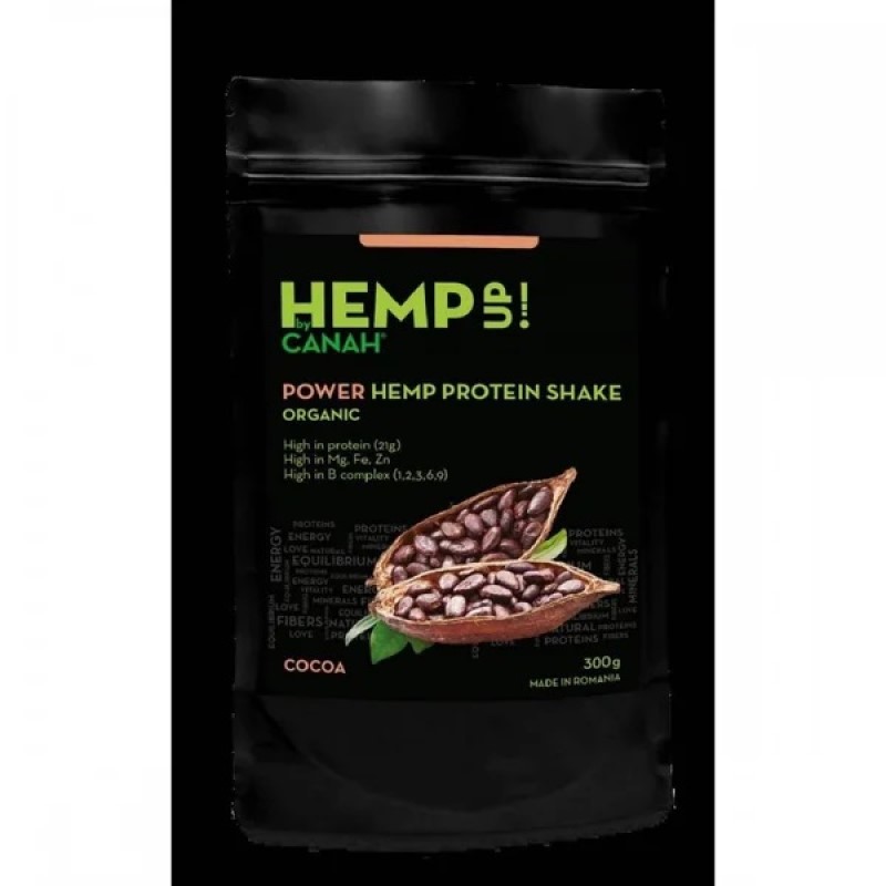Power Shake Proteic de Canepa si Cacao ECO, 300gr Canah
