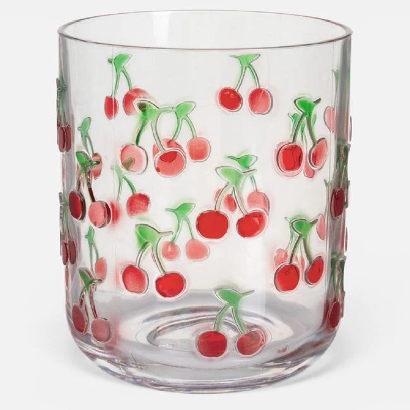 Pahar din Plastic Transparent cu Cirese 400ml