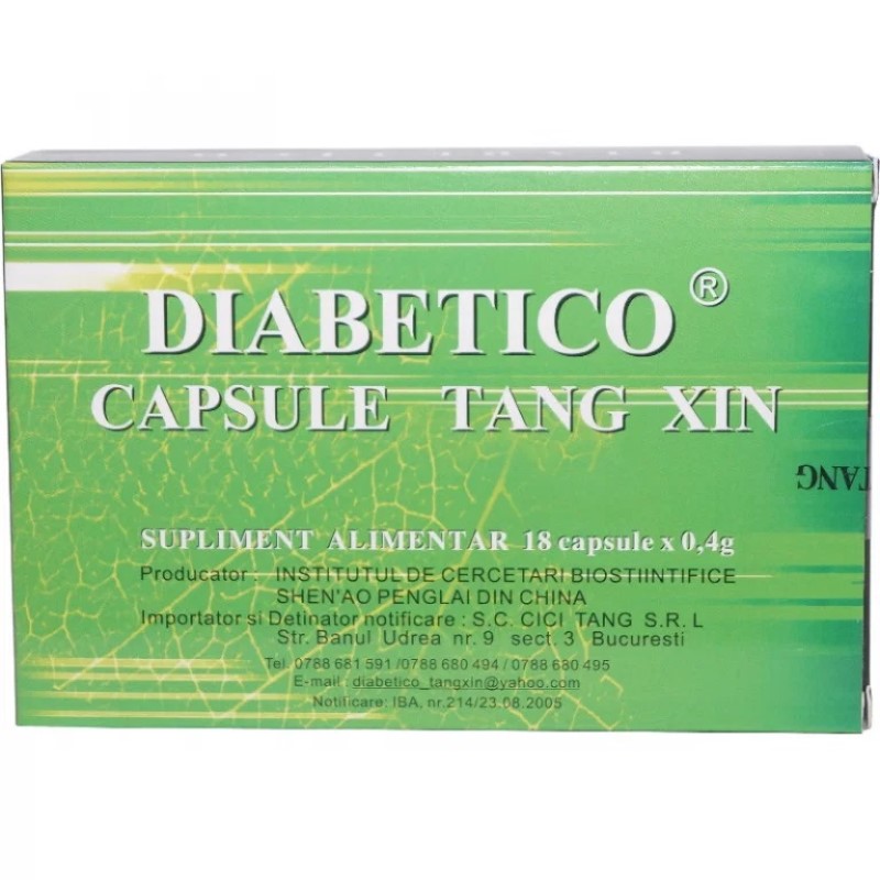 Diabetico Capsule Tang Xin, 18 capsule, China